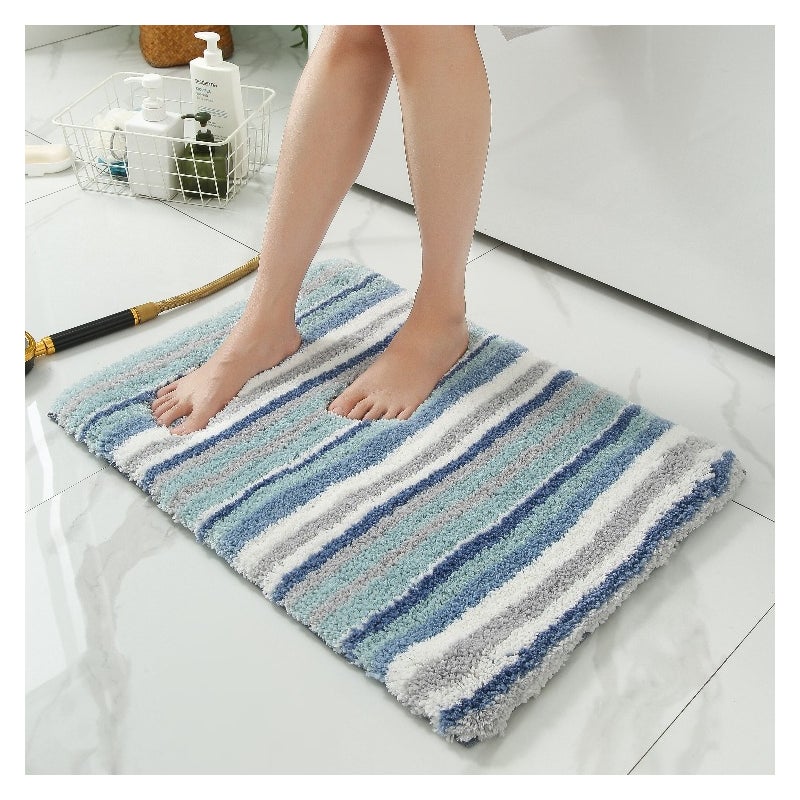 Mata łazienkowa antypoślizgowa z mikrofibry – 40 x 60 cm – miękka pluszowa mata łazienkowa – niebieska