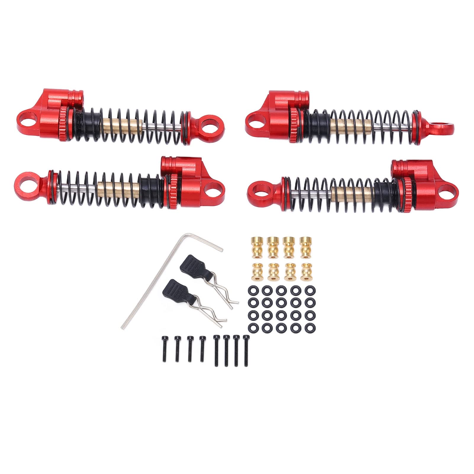 Ammortizzatore RC 1/24 in lega di alluminio per AXIAL SCX24 AXI90081-AXI00006, auto cingolate (rosso) - 6