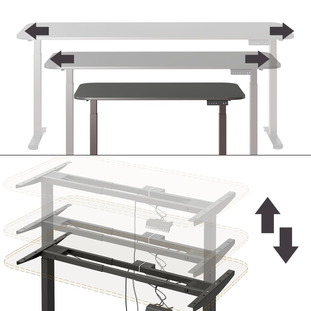 Vicco Biurko Elevate, Czarny/Antracyt, 140 x 80 cm - 5