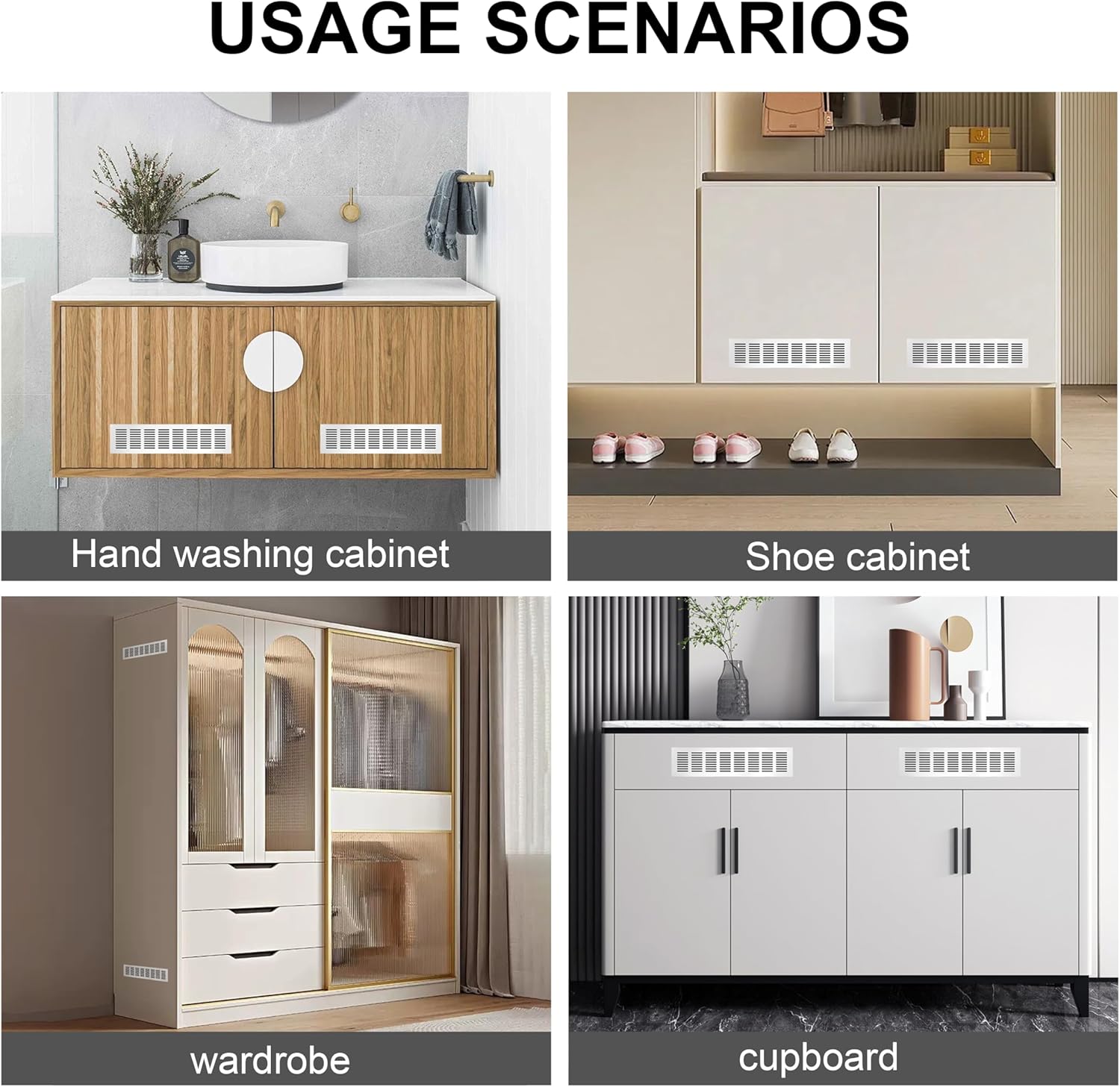 Kratka wentylacyjna aluminiowa z wkrętami, do wentylacji szaf i pomieszczeń, 35 x 8 cm, srebrna, 4 sztuki - 7