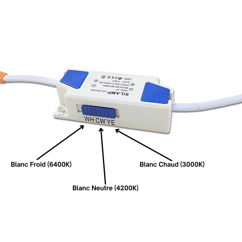 Plafonnier LED Rond 6W BLANC CCT - 3000K/4000K/6500K - SILAMP - 5