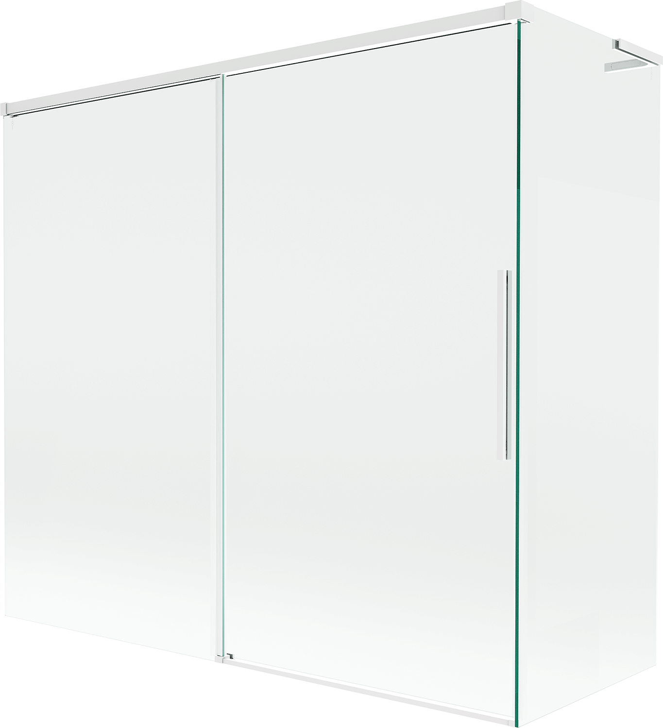 Mexen Rox L parawan nawannowy 2-skrzydłowy rozsuwany 170 + 70 x 150 cm, transparent, biały - 8C9L-170-070-20-00