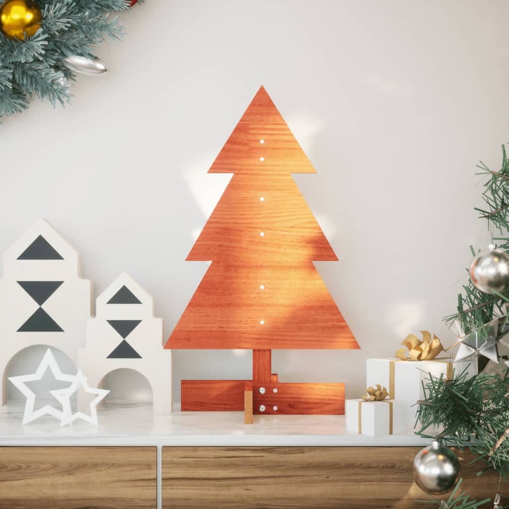 Arbre de Noël en bois pour décoration 60 cm bois de pin massif | Leroy ...