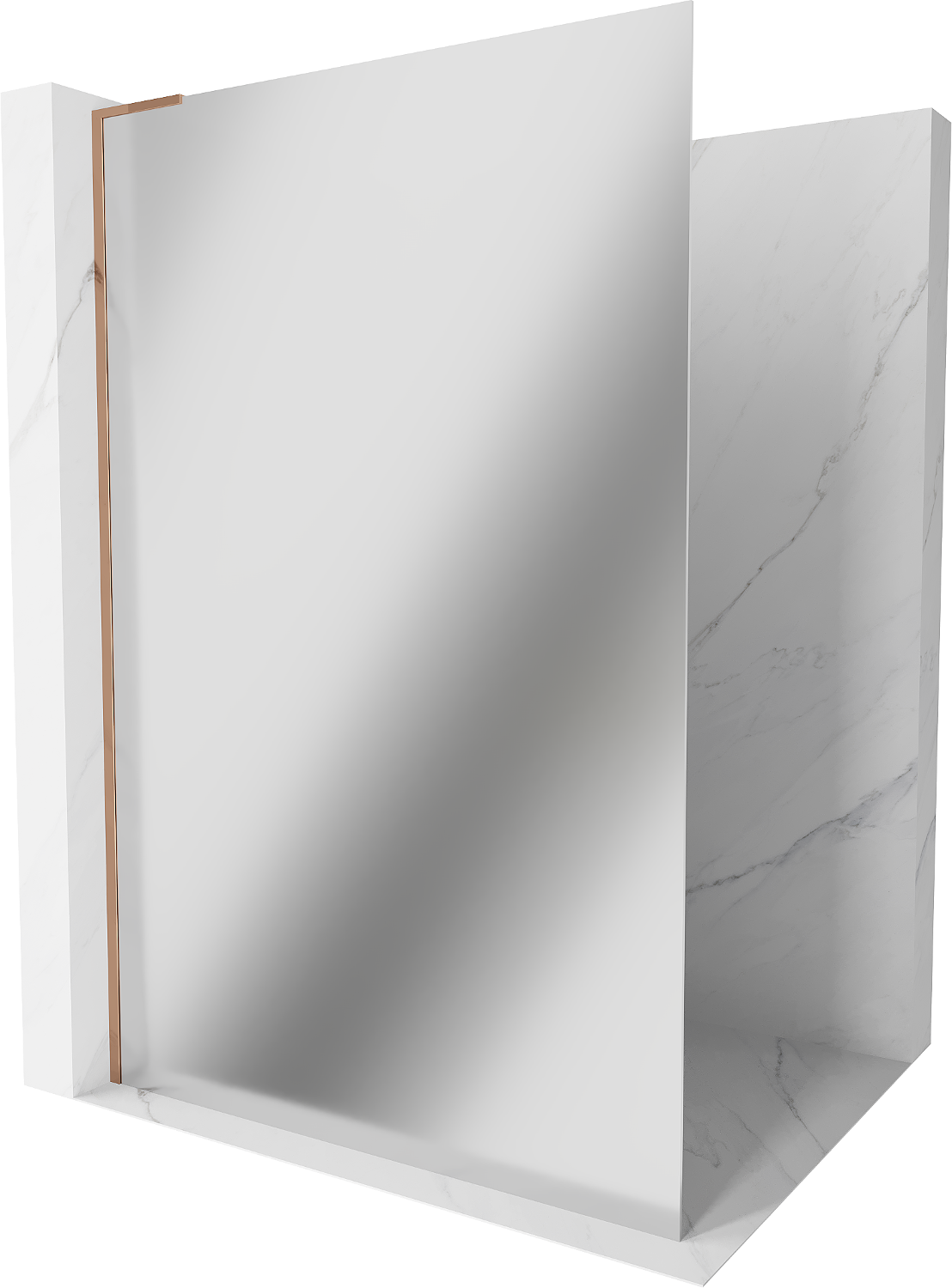 Mexen Kioto L ścianka prysznicowa Walk-in 90 x 200 cm, lustro, różowe złoto - 800-090-103-60-50