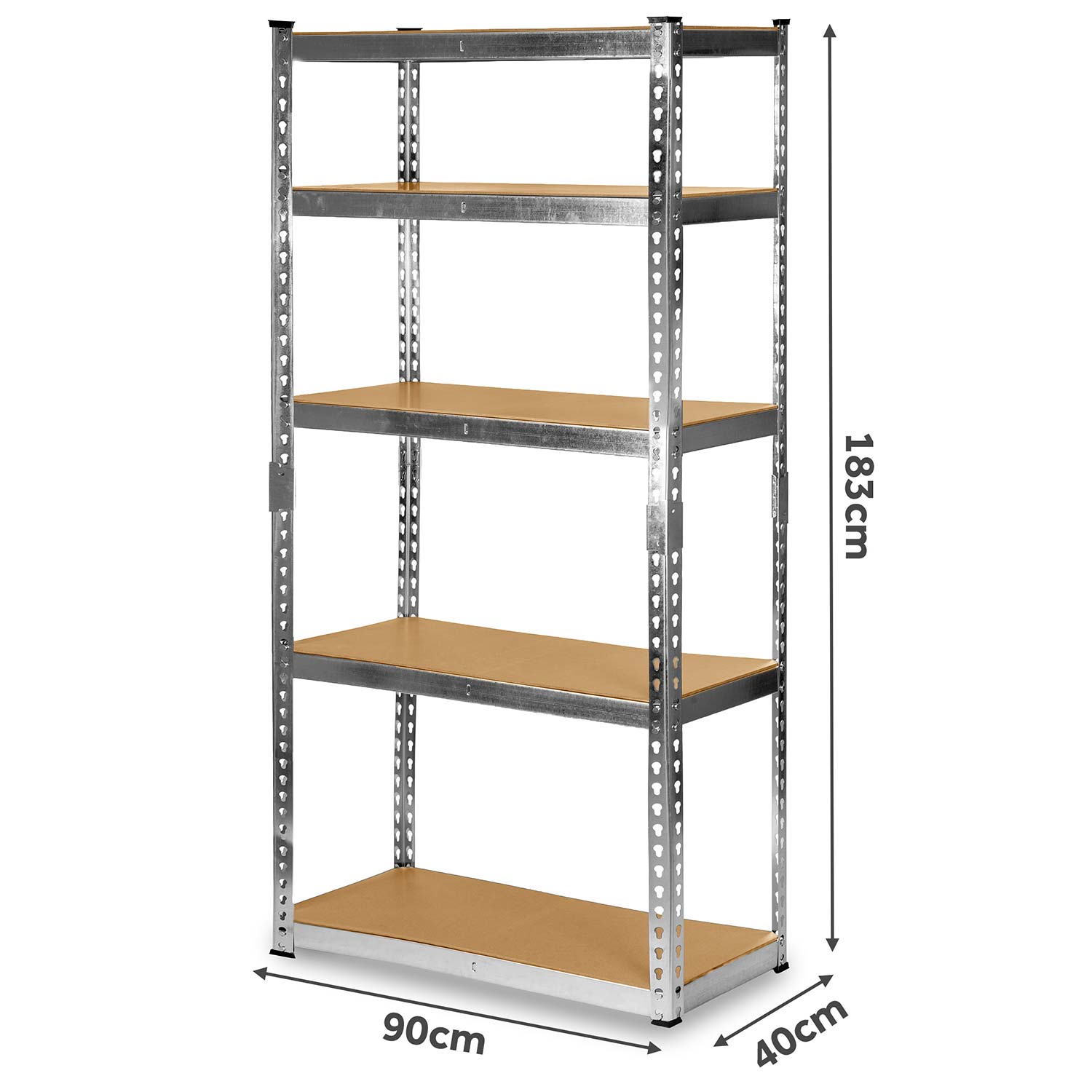 Regał magazynowy 180x90x40 Humberg HR-853 srebrny HD - 3