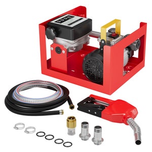 Pompa Elettrica Per Trasferimento Carburante 12V – 80W, 90L/h Per Benzina E Diesel – Kit Portatile Con Custodia E Accessori