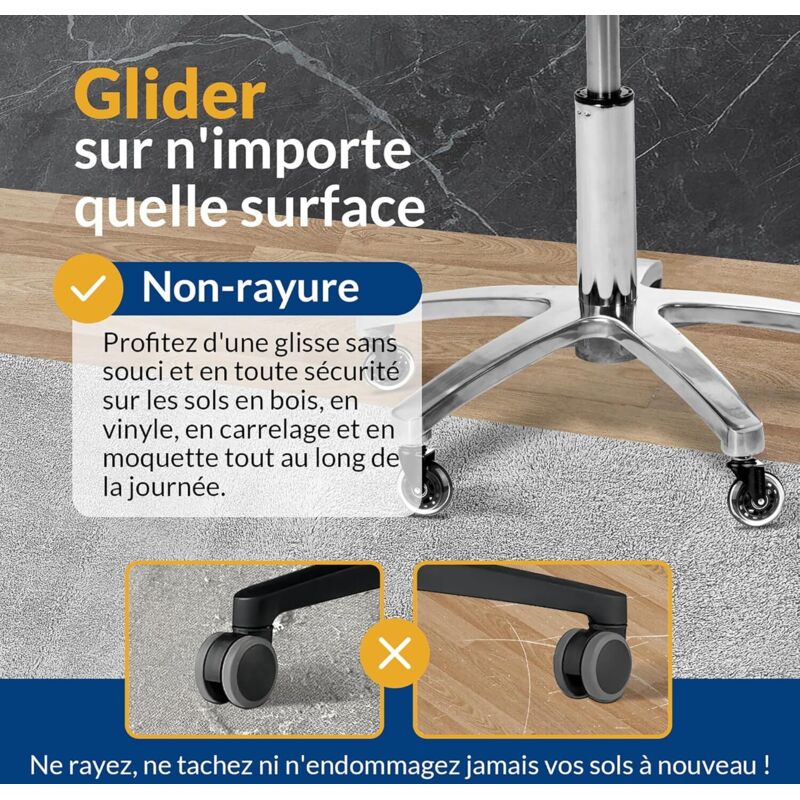 COSYLAND 5PCS Roulette Chaise Bureau 11x22mm - Roulettes