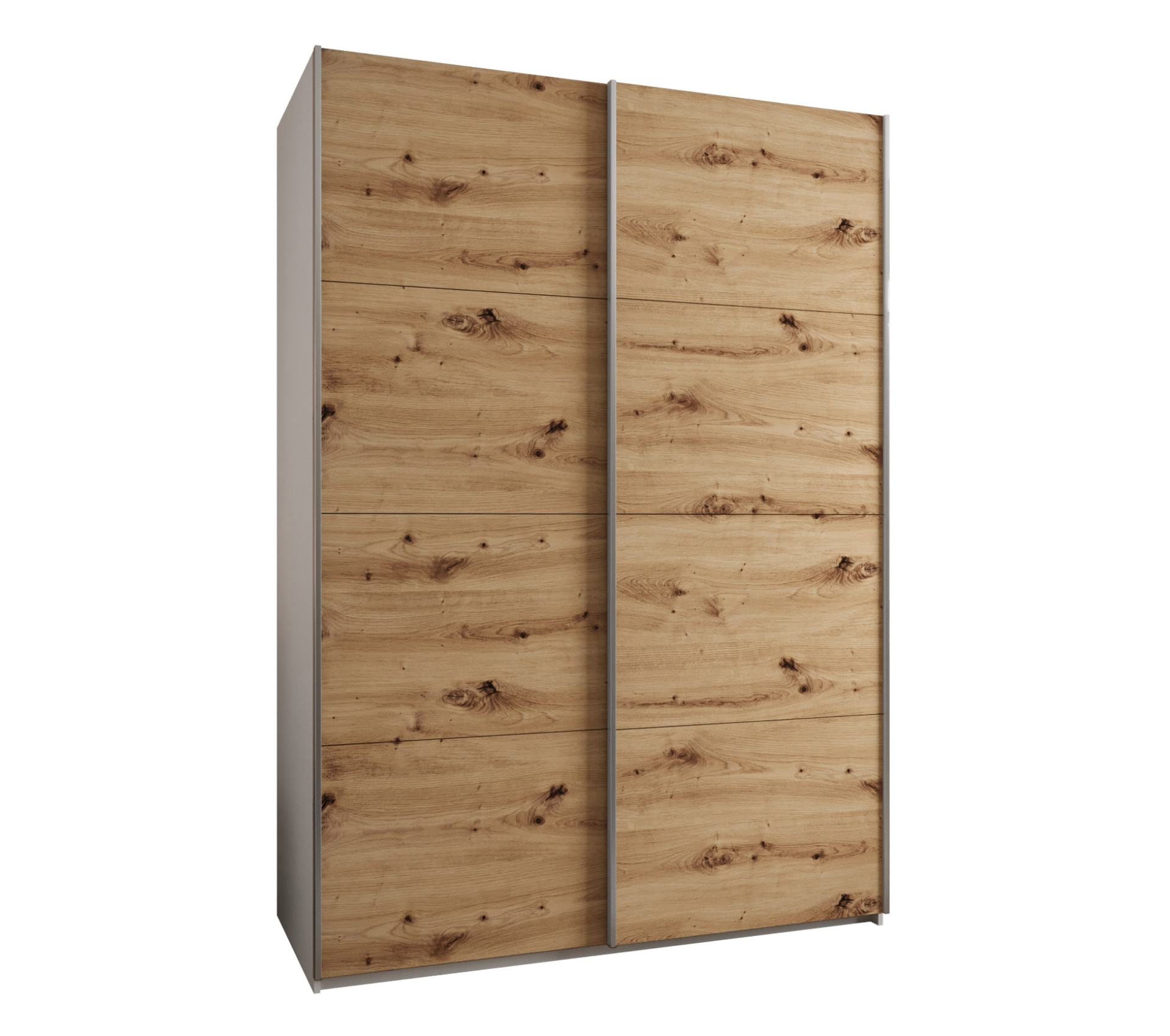 Szafa przesuwna wysoka Lux 1 170 x 64 x 245,5 cm biały + artisan + u. srebrny - Abiks Meble