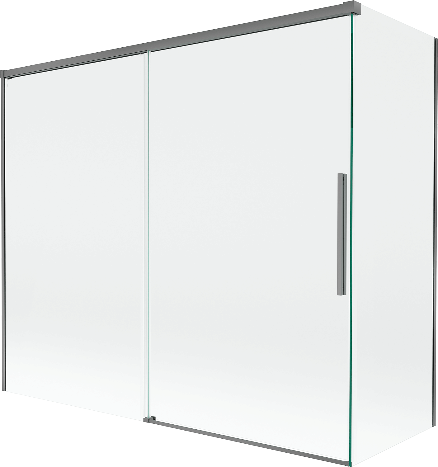 Mexen Rox parawan nawannowy 2-skrzydłowy rozsuwany 180 + 80 x 150 cm, transparent, gun metal - 8C9-180-080-95-00