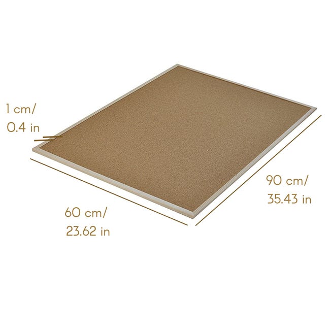 Lavagna Sughero 30x40cm Con Cornice Legno - Bacheca Per Appunti Con Puntine, Per Casa, Ufficio, Scuola - Foto 5