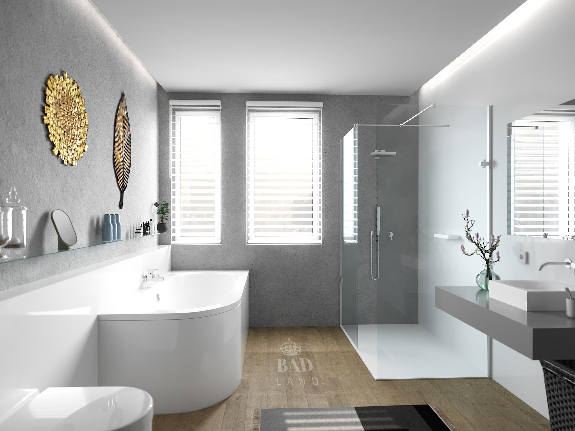 Baignoire asymétrique 160x75 Droite AVITA acrylique blanc + avec Tablier + Pieds + Vidage à chromé - 4