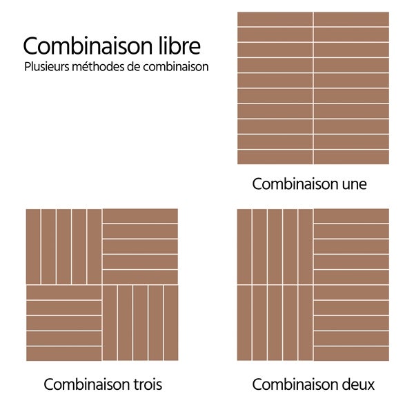 Lot de 27 Caillebotis Bois Exterieur Marron 5 lattes Yaheetech - 6