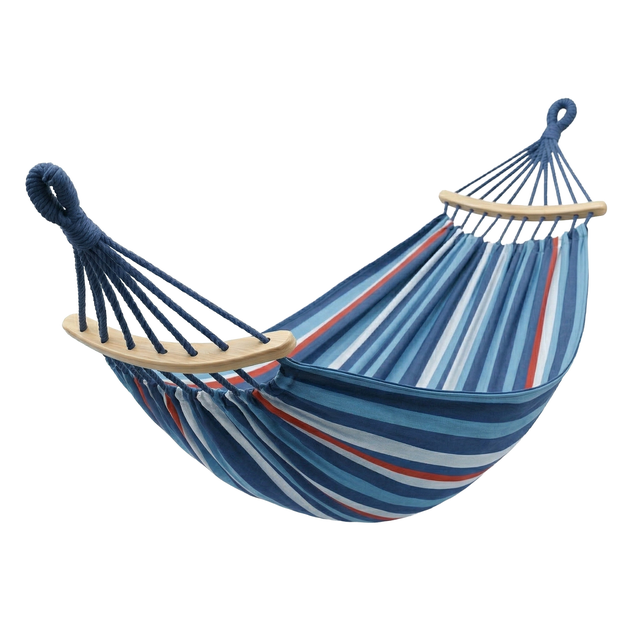 Hamak ogrodowy 260x150 cm bawełna i poliester niebieski Be-Active.pl