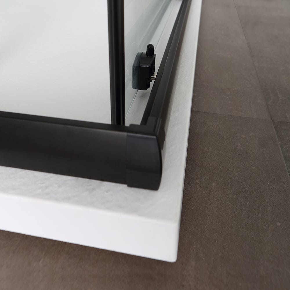 Box doccia 70x90 h 190 profilo nero opaco cristallo trasparente | City - 4