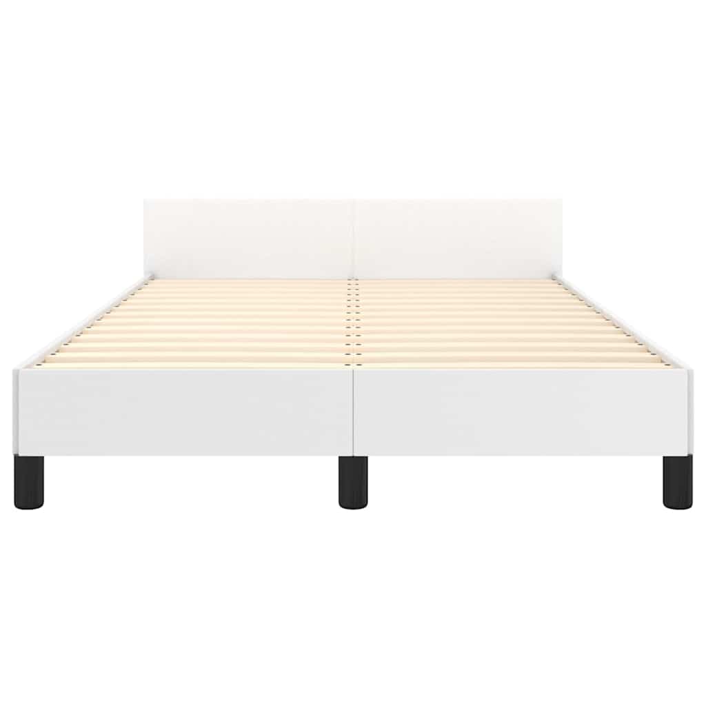 Cadre de lit sans matelas blanc 120 x 190 cm similicuir - 6