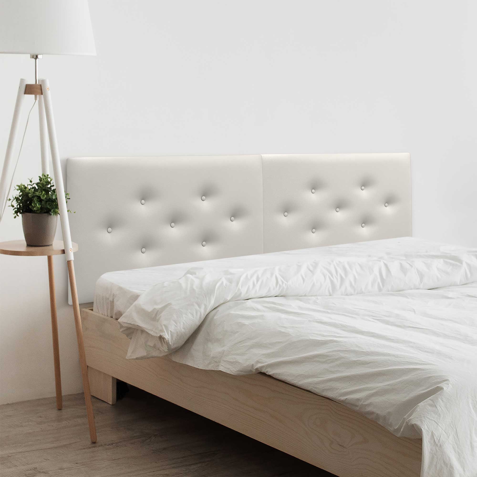 Testiera Letto DHOME In Similpelle Bianco Osso – Imbottita, Con Gambe, Antimacchia, Per Letto 150/160 Cm
