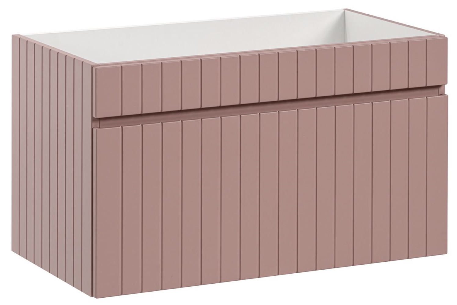 Szafka łazienkowa ICONIC Rose 80 cm wisząca róż ryflowana szuflada