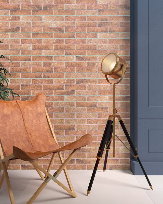 TIZIANO ORANGE (GPR) 7x28 Carreau de grès cérame à effet pierre en forme de brique orange avec finition mate.