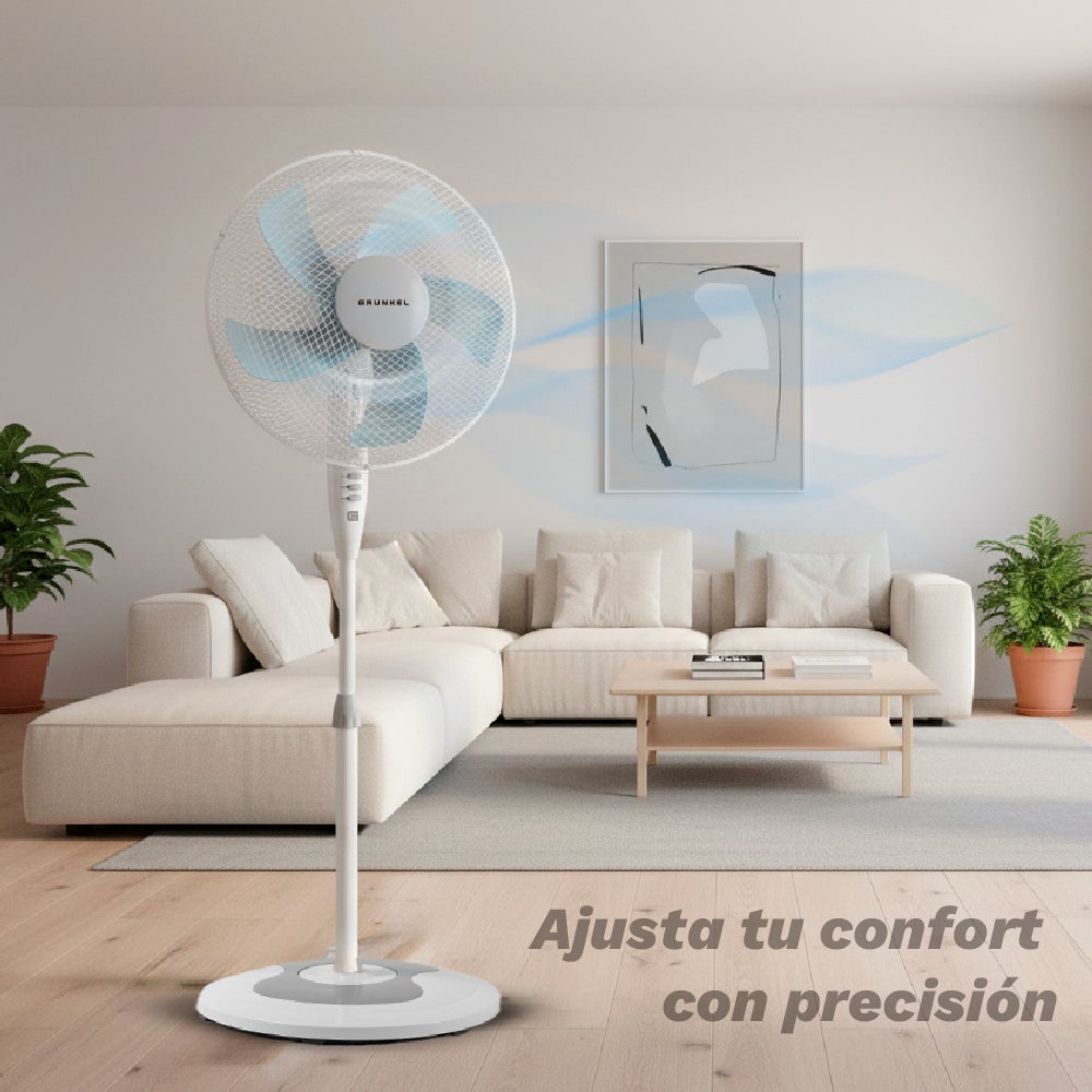 Ventilador de Pie FAN-165R - Base redonda - 50W - Blanco - 7