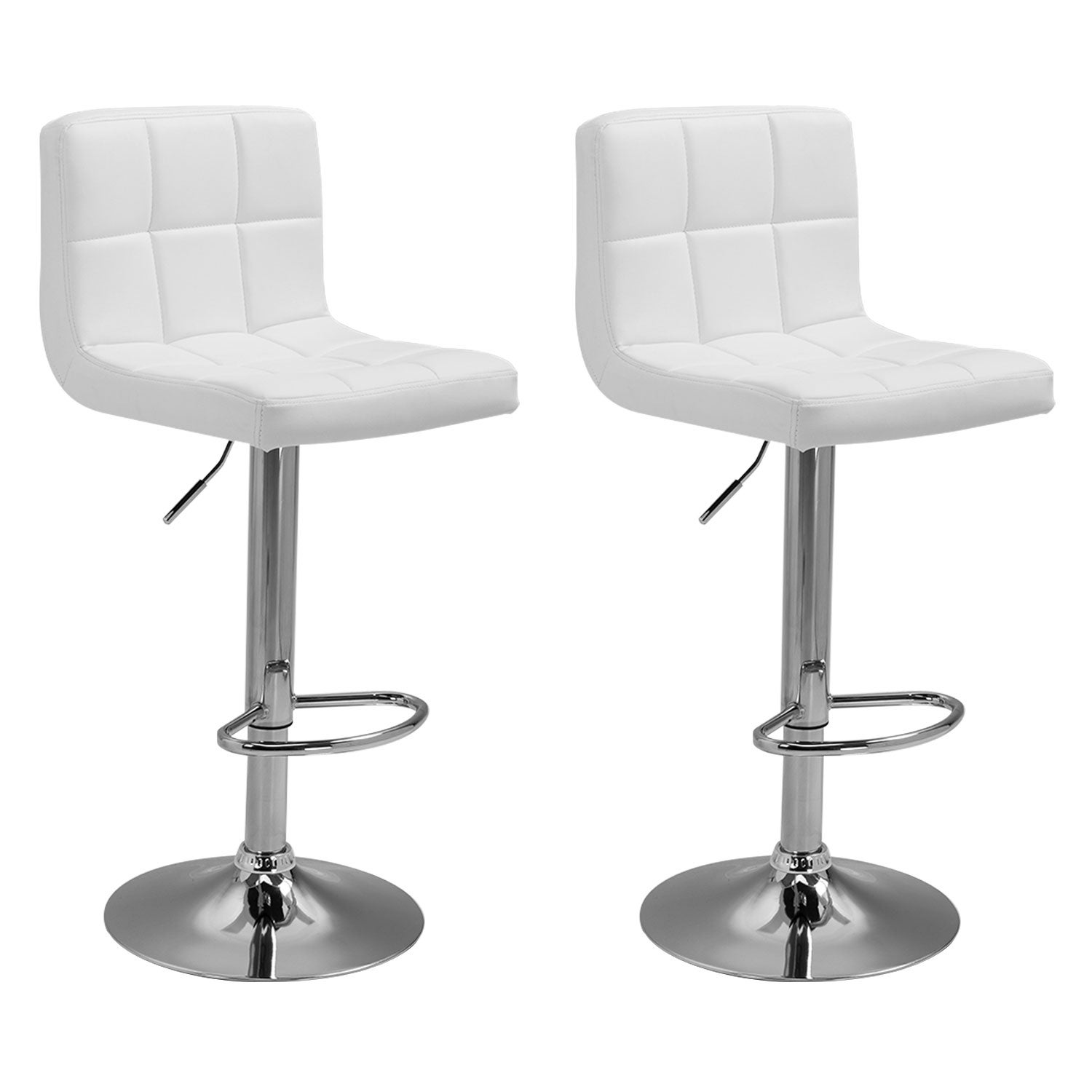 Lot de 2 tabourets de bar blanc MIKE - 2