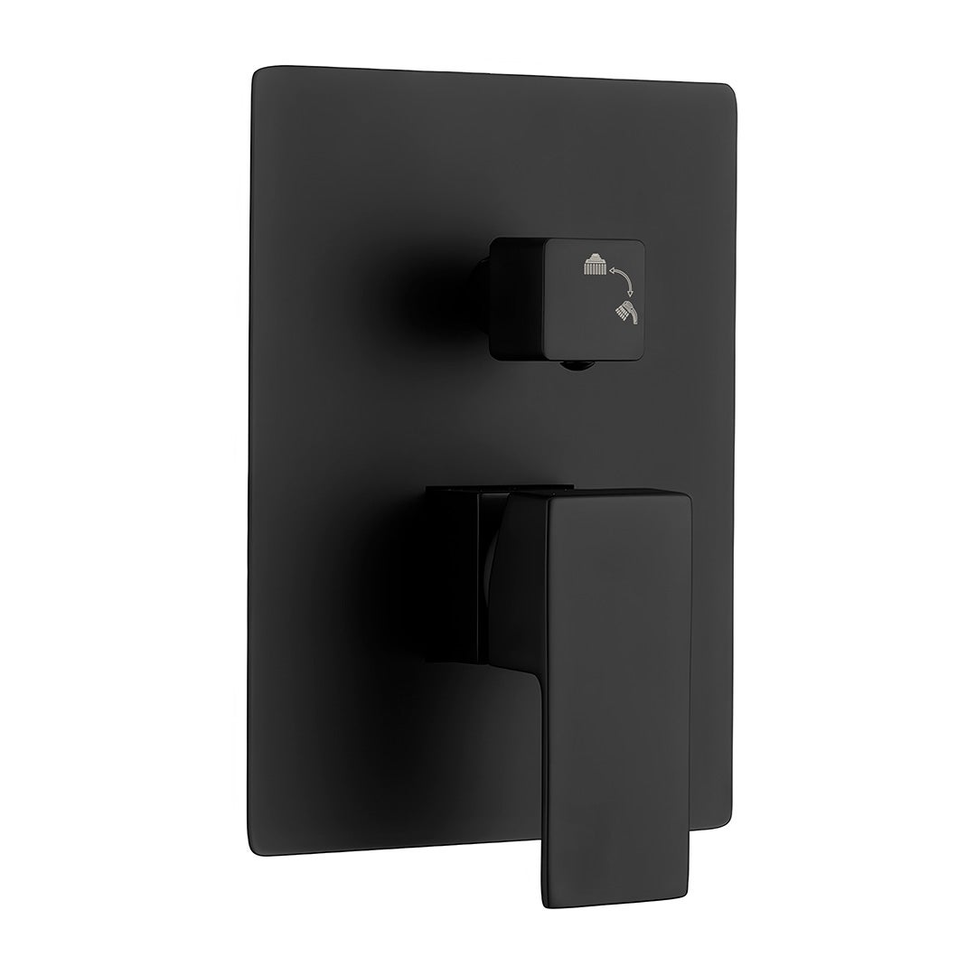 Valaz Ducha empotrada monomando a pared cuadrada negro mate - Serie Eresma - 20cm - 7