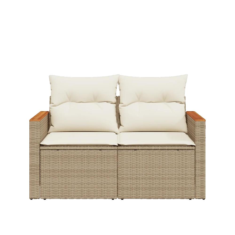 Sofa ogrodowy vidaXL 2-osobowy technorattan beżowy modułowy