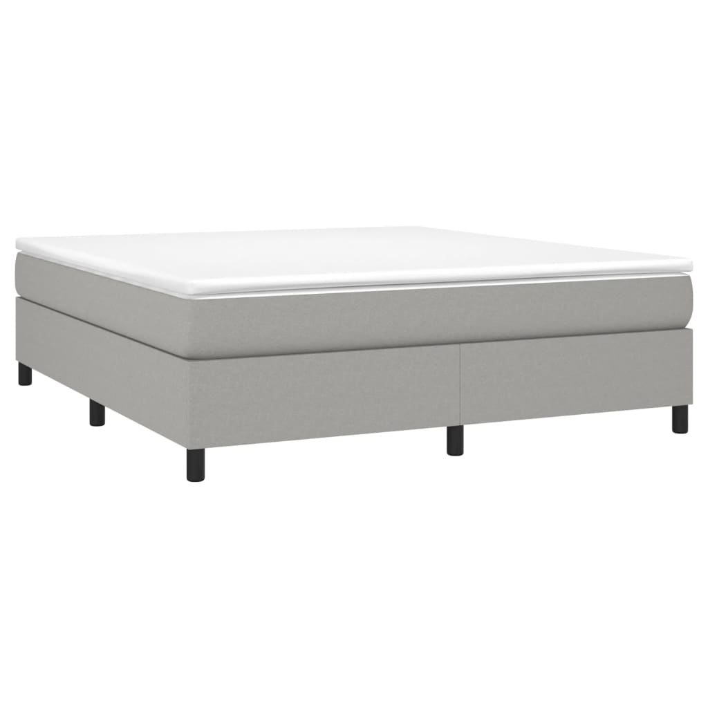 Cadre de lit à lattes en tissu gris clair, pour la chambre, 180 × 200 cm - 3