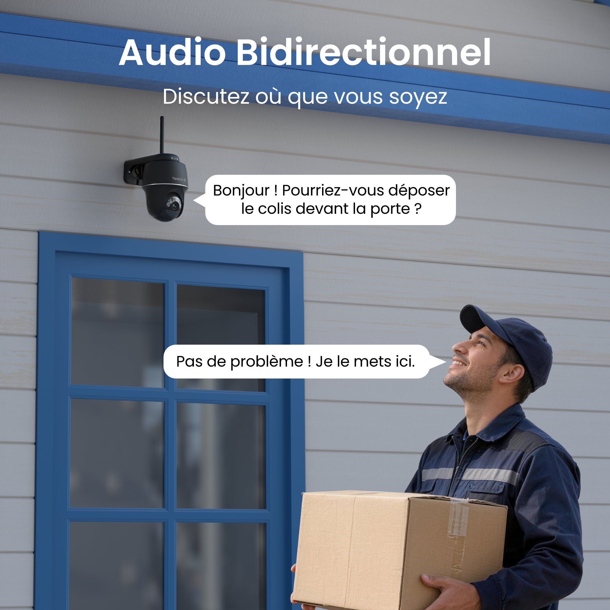 Caméra de surveillance 4K 8MP 2,4/5GHz WiFi batterie PT sans fil, sans Abonnement,+SP, Reolink, Noir - 9