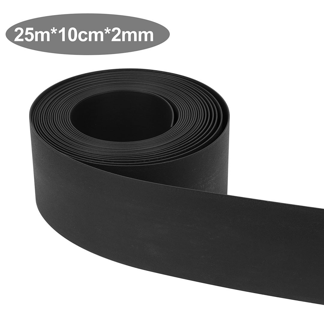 Obramowanie ogrodowe z PE Elastyczna DIY Obramowanie trawnika 2 mm Obramowanie kostki brukowej Czarne 2500 x 10 x 0.2 cm