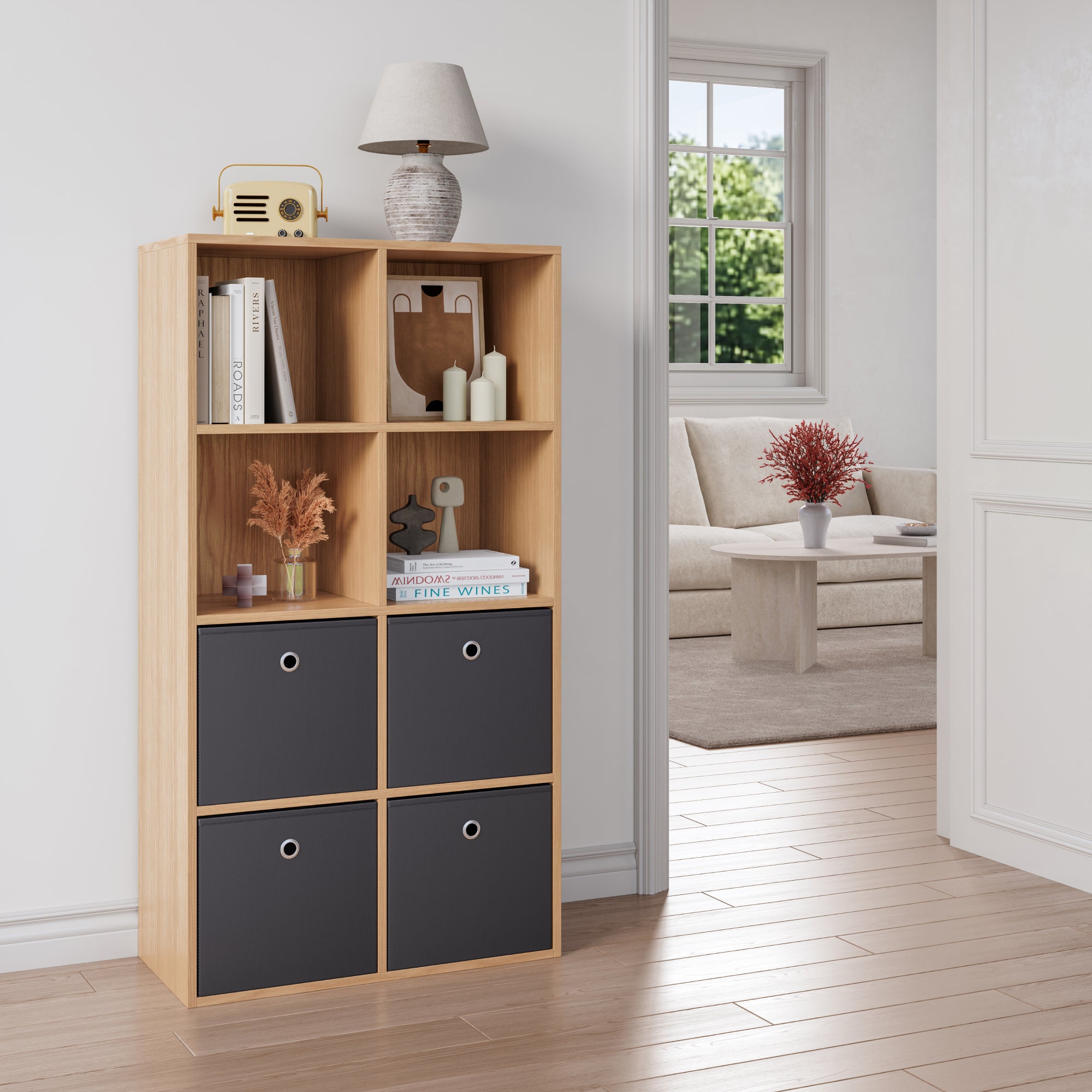 Set de 10 Boîtes de Rangement Textile Non Tissé 28 x 30 x 30 cm Gris Foncé [en.casa] - 6