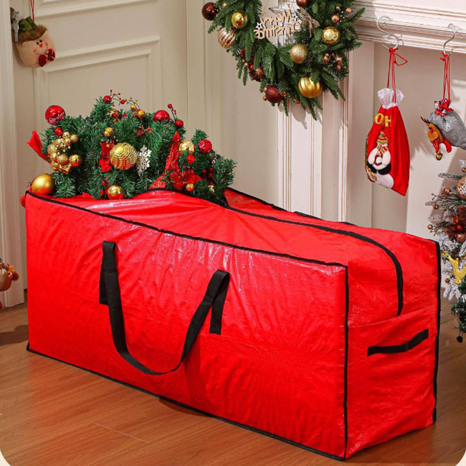 1 sac de rangement pour sapin de Noël artificiel, pouvant contenir un sapin de 2,3 m, avec fermeture éclair anti-poussière, pour l'intérieur. - 7