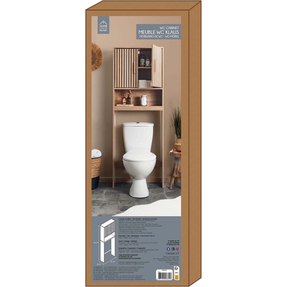 Meuble de Salle de Bain - HOME DECO FACTORY - Klaus - Rustique Chic - Marron - 7