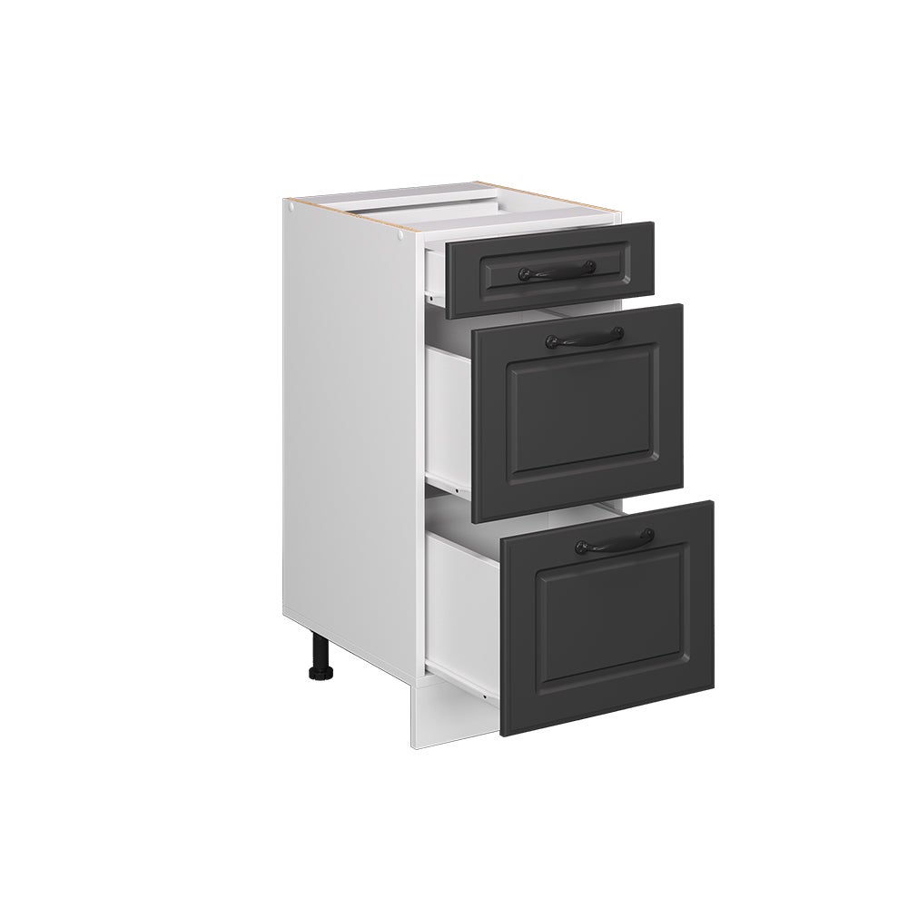 Vicco Meuble cuisine R-Line, Anthracite campagne, 40cm avec tiroirs, sans PT - 4