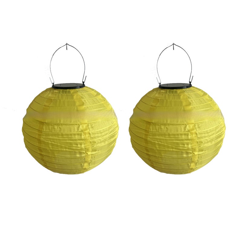 Zewnętrzne lampy solarne, solarne latarnie LED, wiszące solarne latarnie ogrodowe, żółte, 2 sztuki