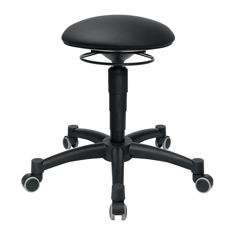 TOPSTAR Hoker obrotowy Body Balance z oparciem obity czarną imitacją skóry wysokość siedziska 420-550mm - BAL10D10H