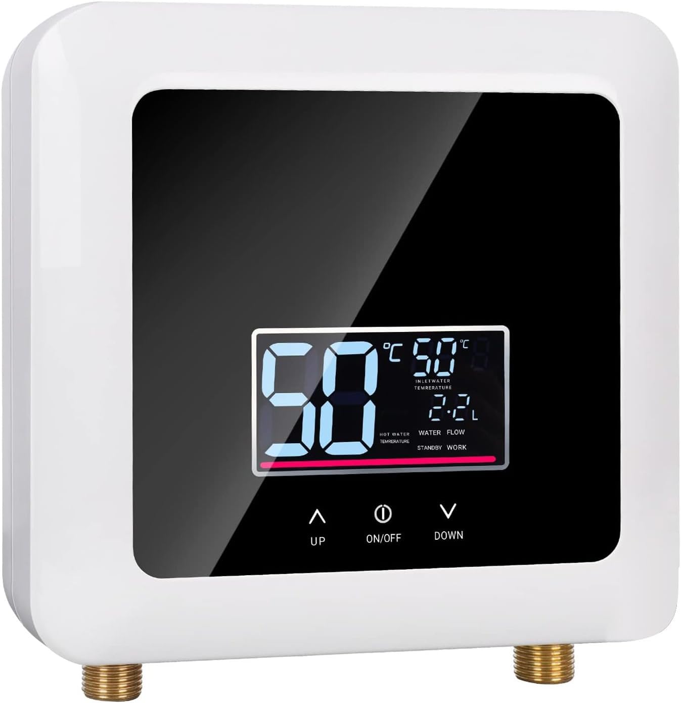 Elektryczny podgrzewacz wody, 220 V, 7500 W, bez zbiornikowy elektryczny podgrzewacz wody, mały przepływowy podgrzewacz wody z wyświetlaczem cyfrowym