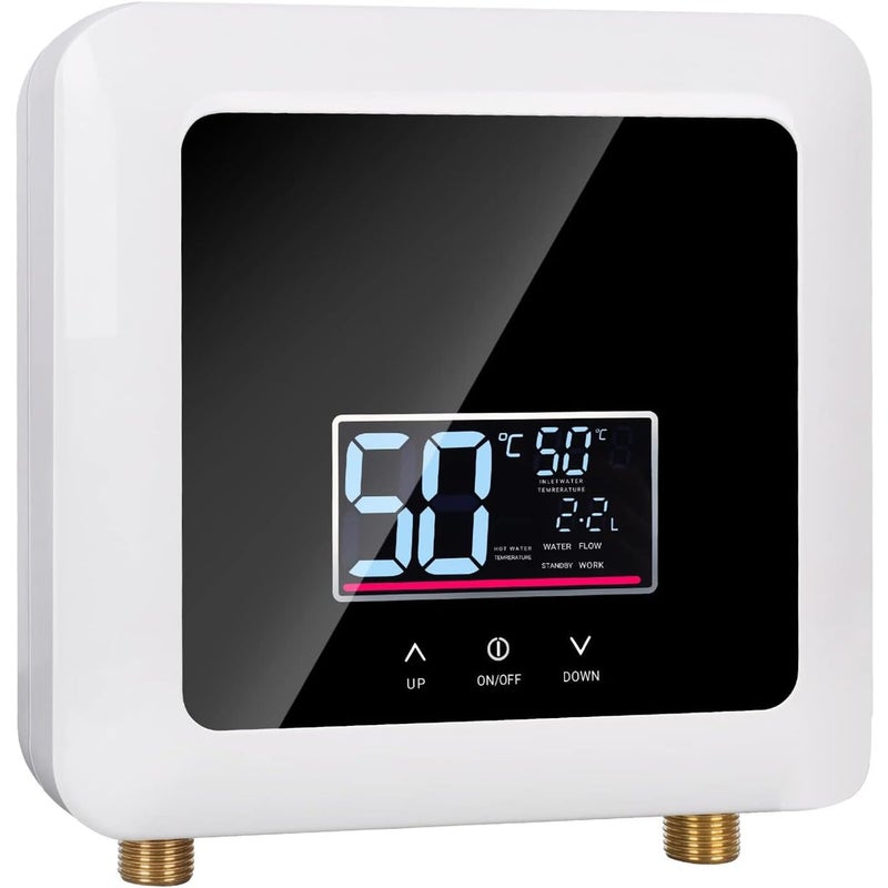 Elektryczny podgrzewacz wody, 220 V, 7500 W, bez zbiornikowy elektryczny podgrzewacz wody, mały przepływowy podgrzewacz wody z wyświetlaczem cyfrowym