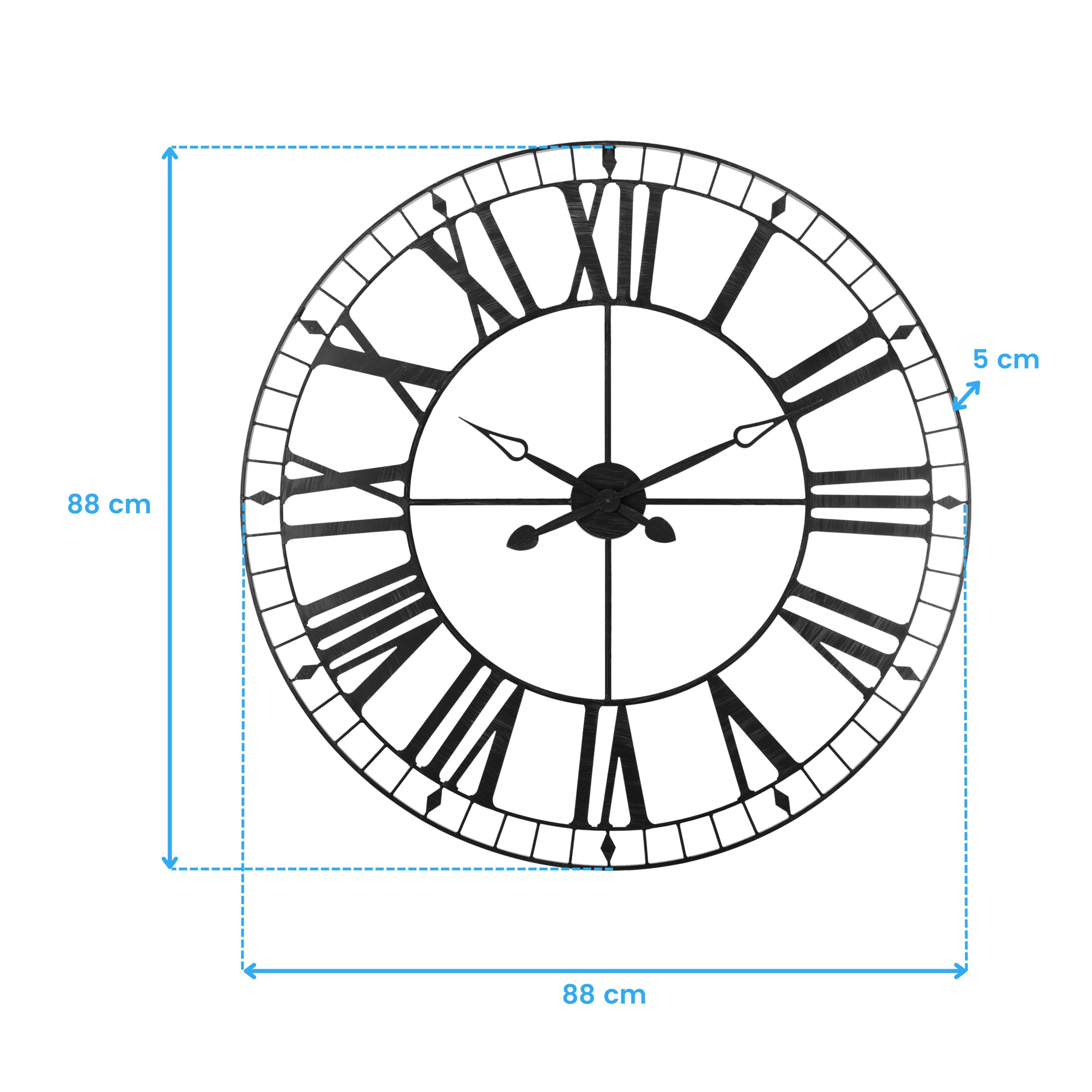 Orologio vintage in metallo nero D90cm - 5
