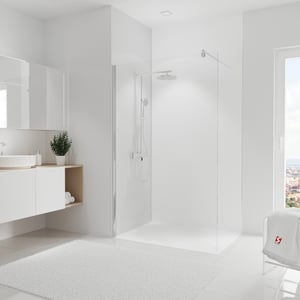 Schulte panneau mural 90x255 cm, revêtement pour douche et salle de bains, placement facile, DécoDesign COULEUR, blanc