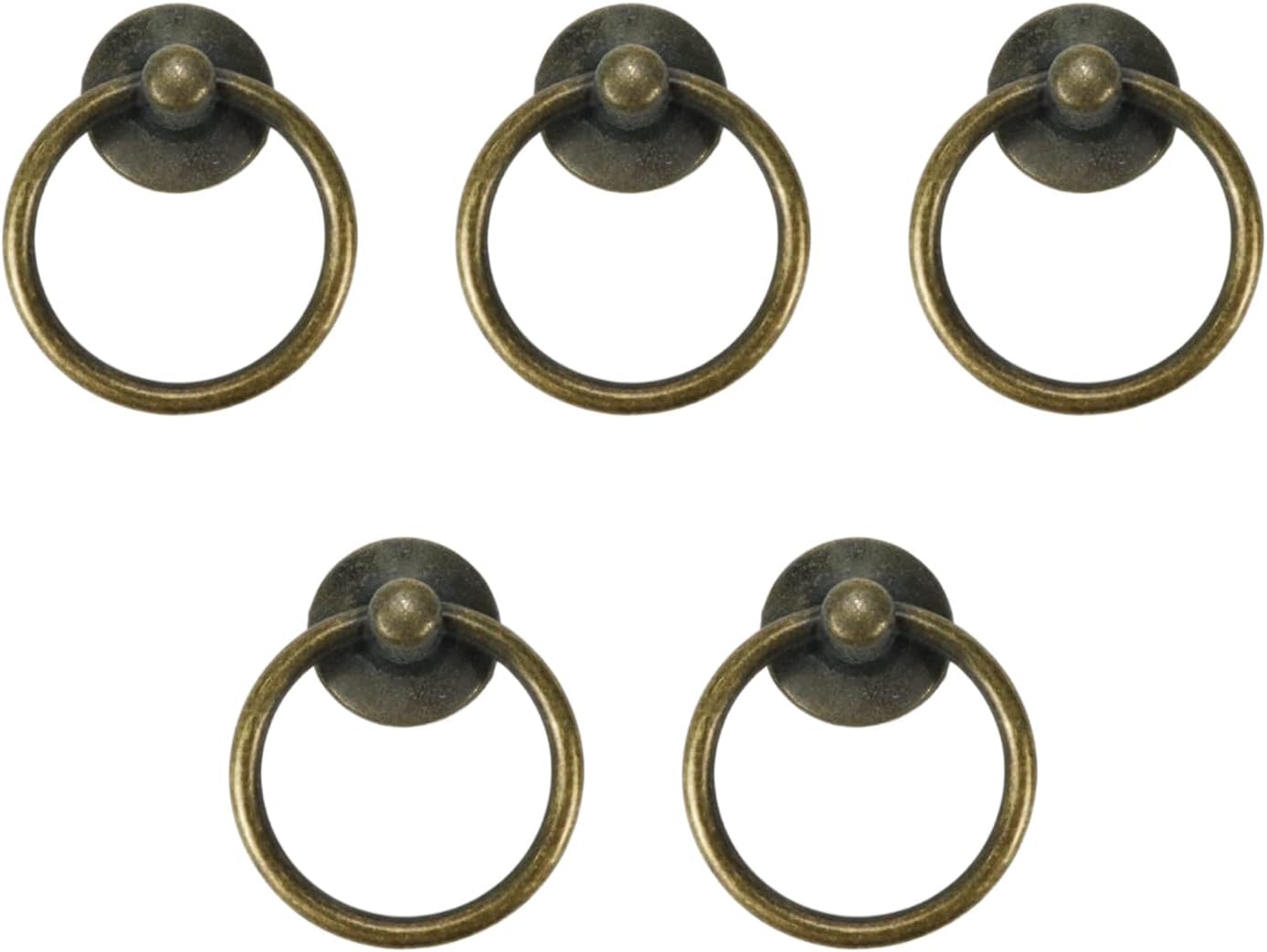 Zestaw 5 metalowych gałek do szuflad o średnicy 4,3 cm, do szafek, komód, szuflad, szaf, antyczne okucia z śrubami (brąz vintage)