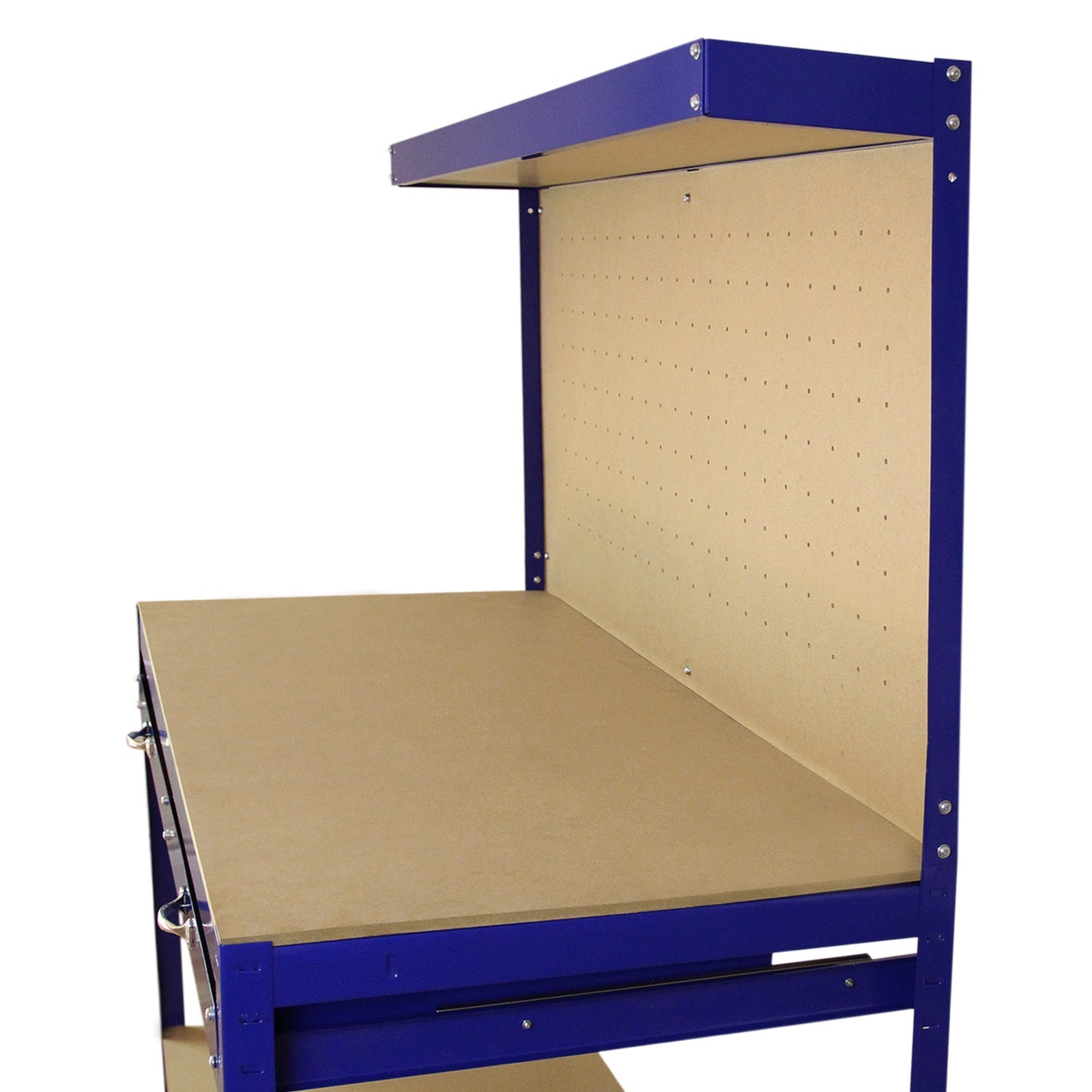 Établi de Travail en Acier Bleu Robuste & Panneau Perforé 120 x 60 cm Capacité de 370 kg Assemblage Facile Sans Boulons - 7