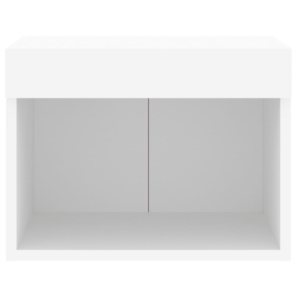 Mesita de noche de pared con luces LED blanco - 7