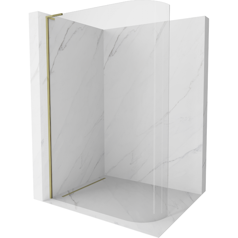Mexen Kioto-R L ścianka prysznicowa zaokrąglona Walk-in 90 x 200 cm, transparent, złota - 800-090-103-50-06