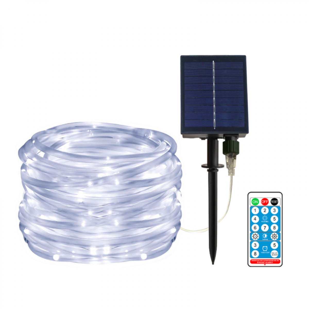 Solarna girlanda świetlna, 100 LED, 8 trybów, zmiana koloru, wodoodporna do dekoracji