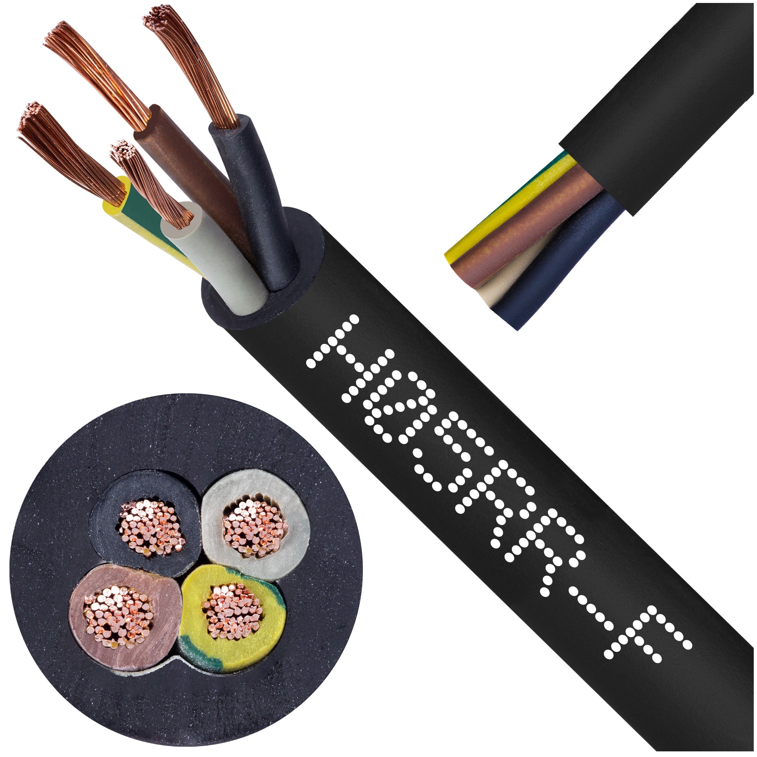 Kabel przemysłowy gumowy OW / H05RR-F 4x4mm2 czarny 300/500V zewnętrzny linka Elektrokabel 100m