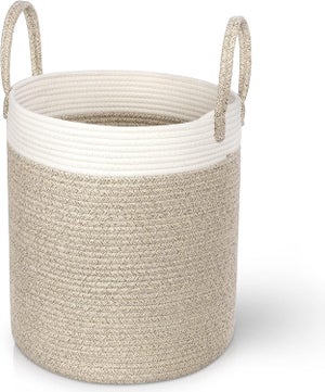 Fenteer Cesto Portabiancheria Con Ruote E Coperchio Pieghevole - Salvaspazio Con Maniglia, Beige (Taglia M)