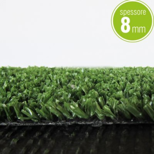 PRATO SINTETICO 8mm FINTA ERBA ESTERNO GIARDINO TAPPETO 2x25mt