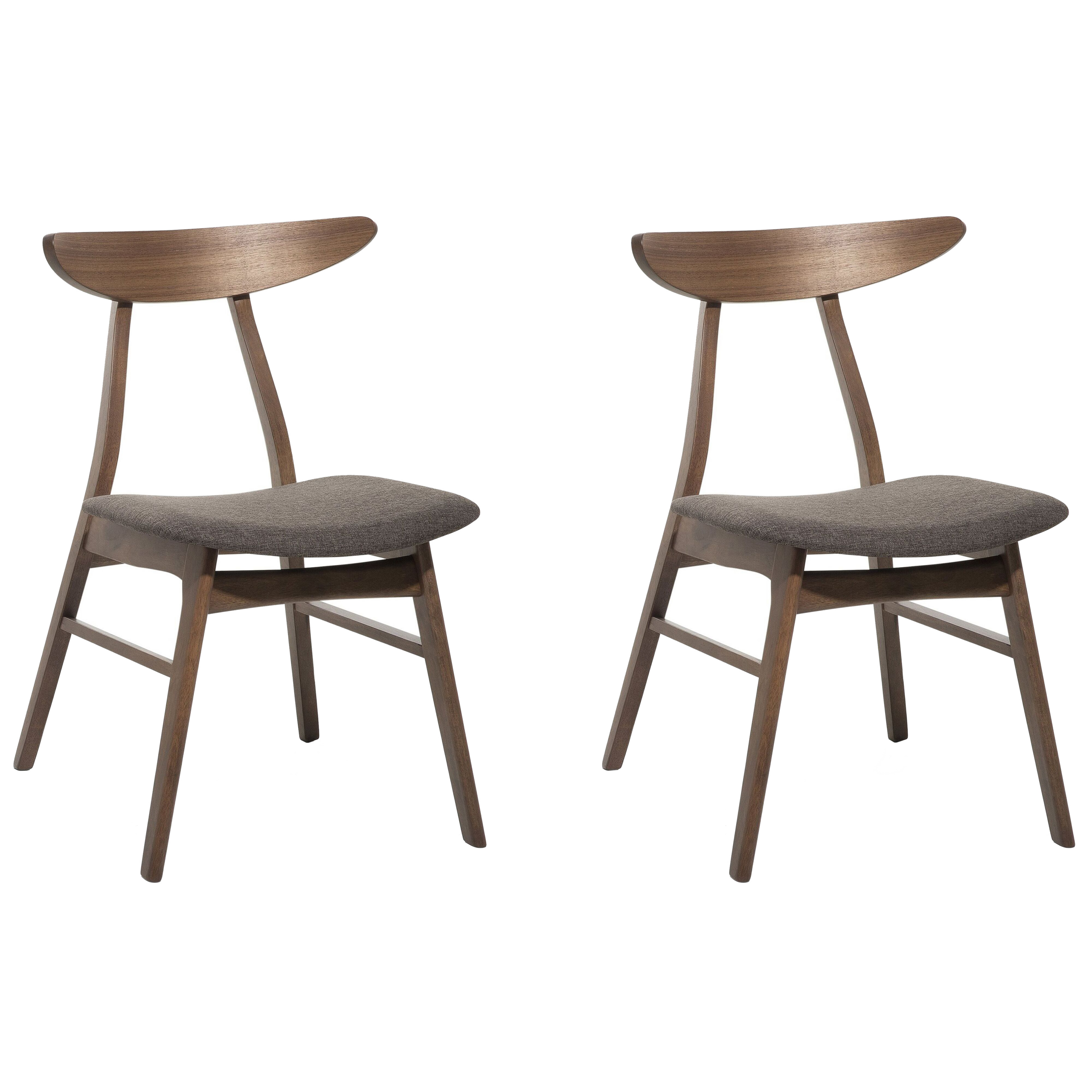 Beliani Conjunto De 2 Sillas De Comedor Lynn Madera Gris/Oscuro , Leroy Merlin