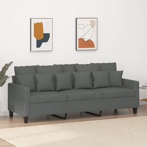 Canapé 3 places Gris clair 180 cm Tissu