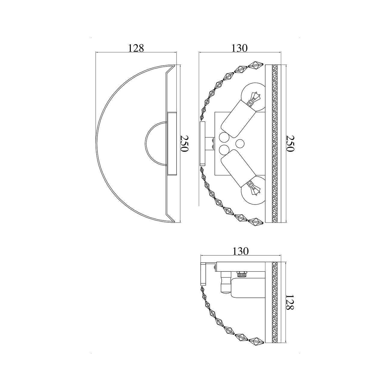 MAYTONI Applique murale en métal doré 2 E14 60W style classique luxe pour salon chambre cuisine salle à manger bureau salle d'étude couloir café - 4